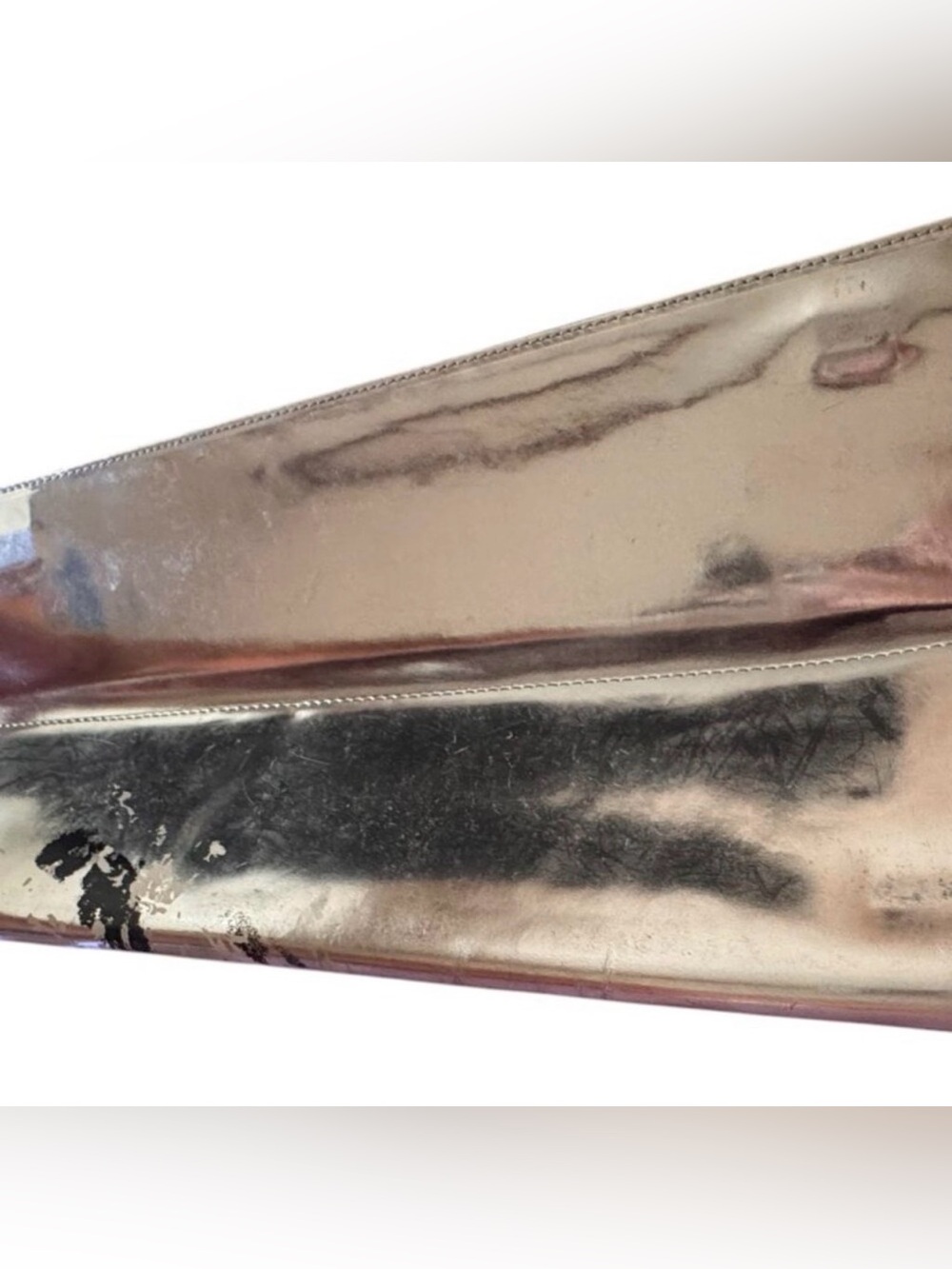 Christian Louboutin Metallic Silver Abstract Graphic Print Leather Clutch EUC - Picture 7 of 10